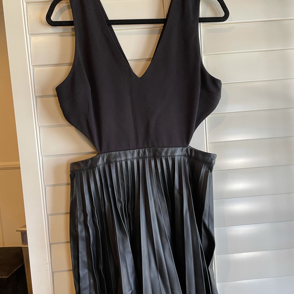 Topshop Black Cut Out Leather Dress